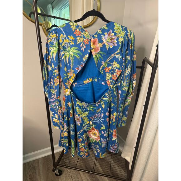 ALEMAIS June Floral Linen Mini Dress size US 10 - Picture 4 of 6